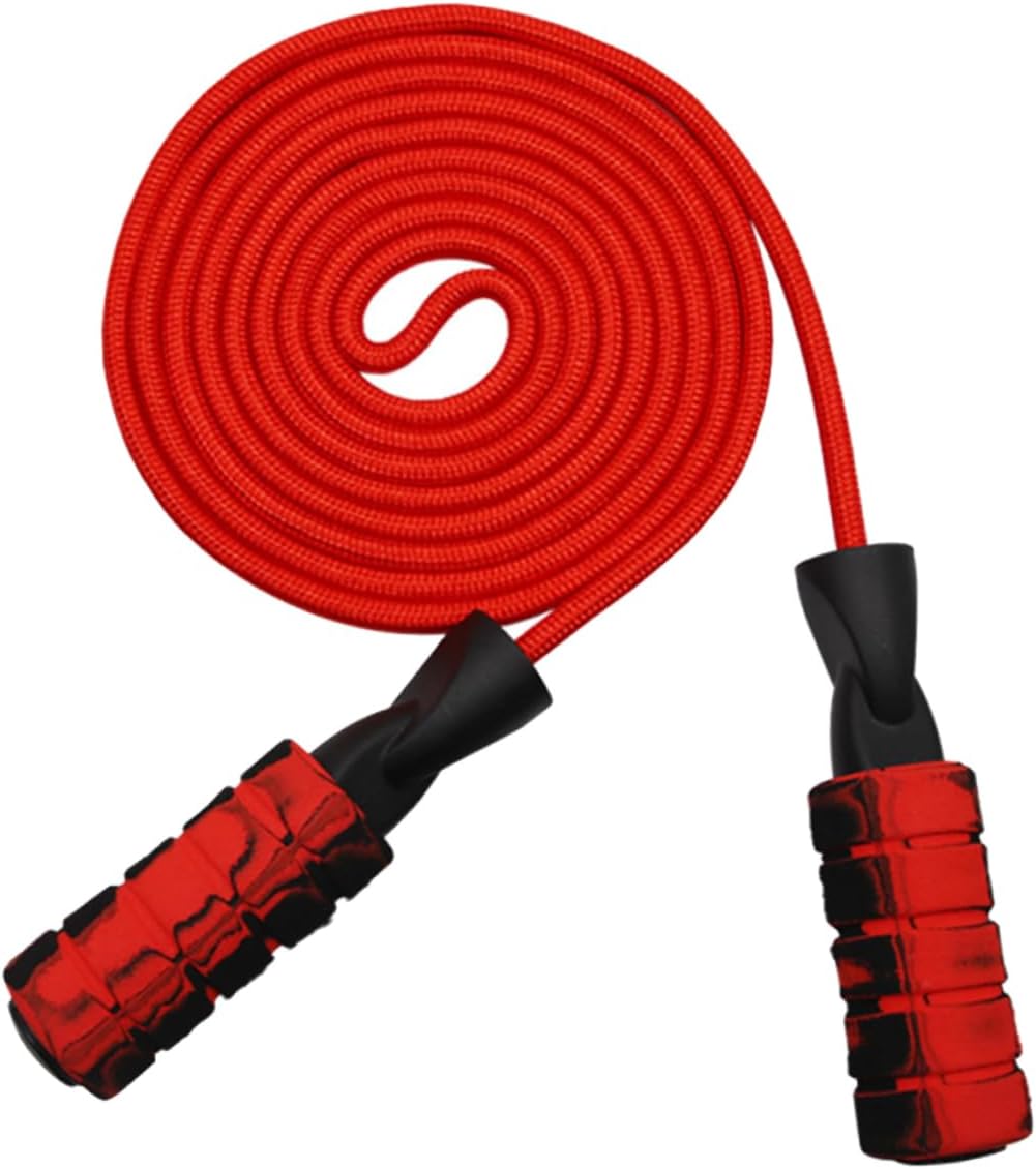 Toyvian Weighted Jump Rope with Duplex Bearings Professional Skipping Rope for Adults and Students Thick Red for Home Gym and Outdoor Workouts