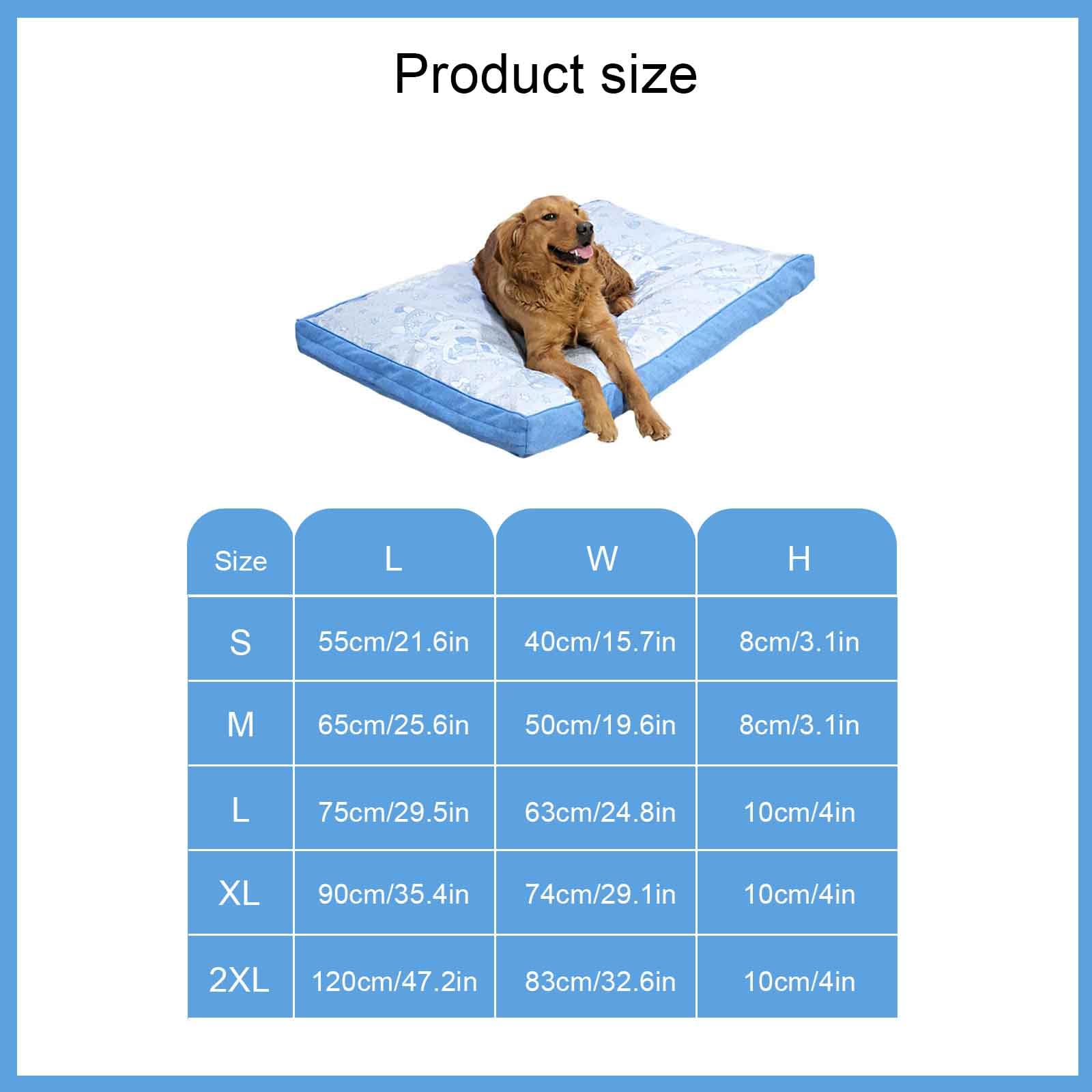 PJDDP - Alfombrilla de refrigeración para perros extra gruesa, cama refrescante para mascotas, alfombrilla de refrigeración transpirable para perros de verano con funda extraíble lavable, uso de doble