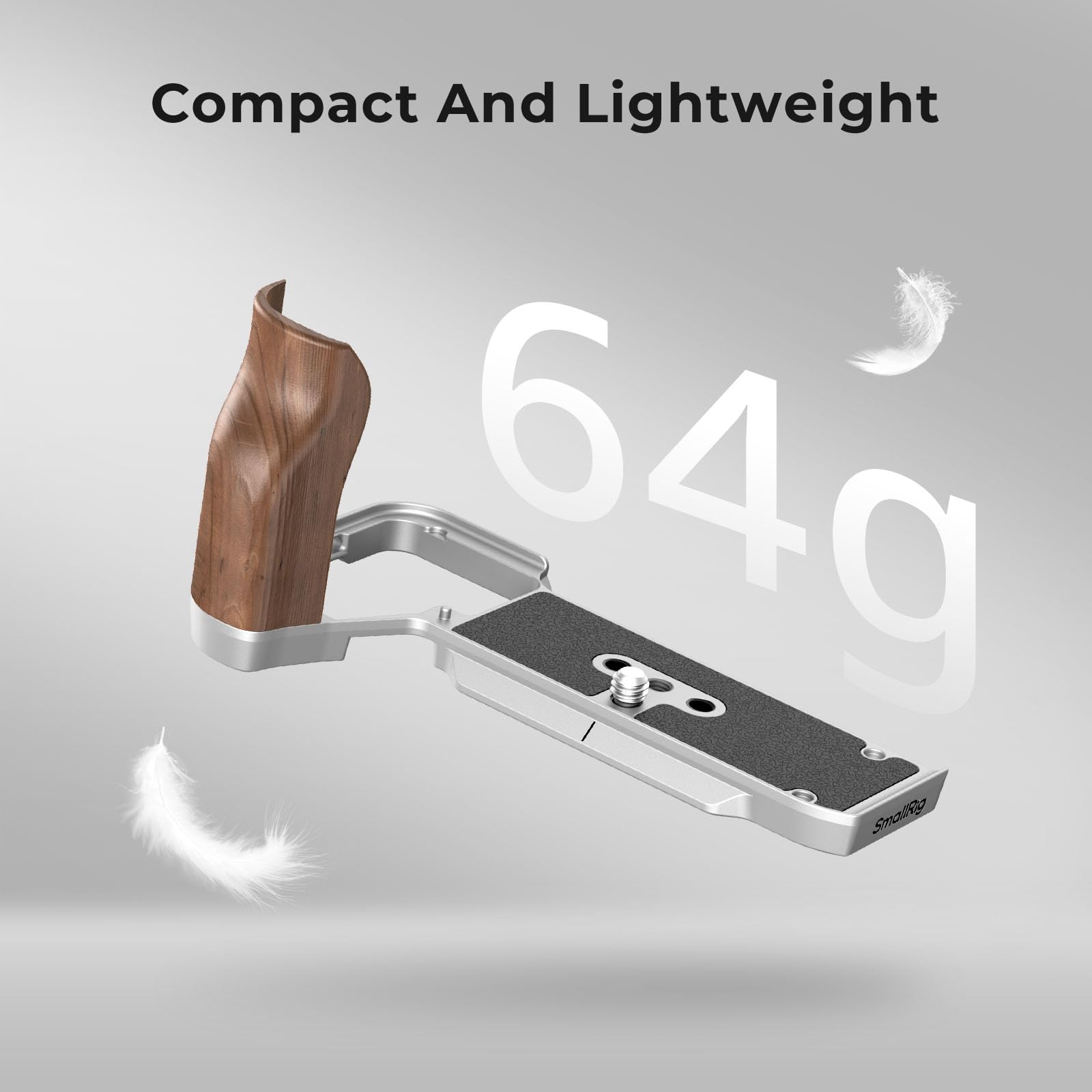 SMALLRIG A7C II / A7CR Handgrip L-Shape Grip dla Sony Alpha 7C II/Alpha 7CR, Płytka Szybkiego Zwalniania dla Arca, Lekki Drewniany Uchwyt Boczny, do Szybkiego Przełączania na Statywy - 4796
