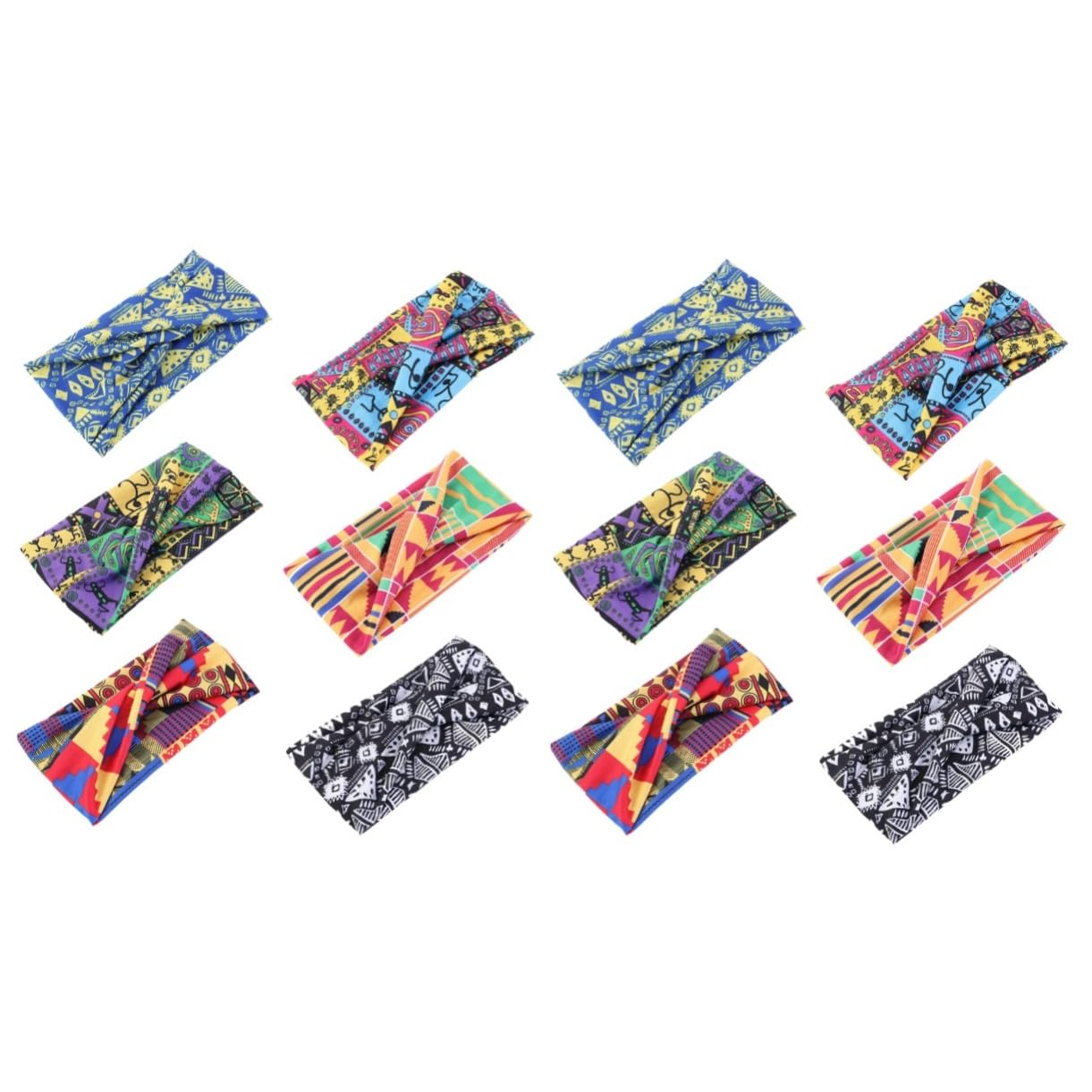 MAGICLULU 2 Set Di Eleganti Copricapi Etnici Da Donna Fasce Per Il Sudore Comode Fasce Elastiche Per Yoga E Allenamento Per Le Donne 6 Pezzi*2