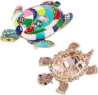Ximimark 2 pc Fashion Enamel Turtle Brooches Pins, Unisex Animal Corsage, Lapel Pin, Women Men Suit Clothing Accessories