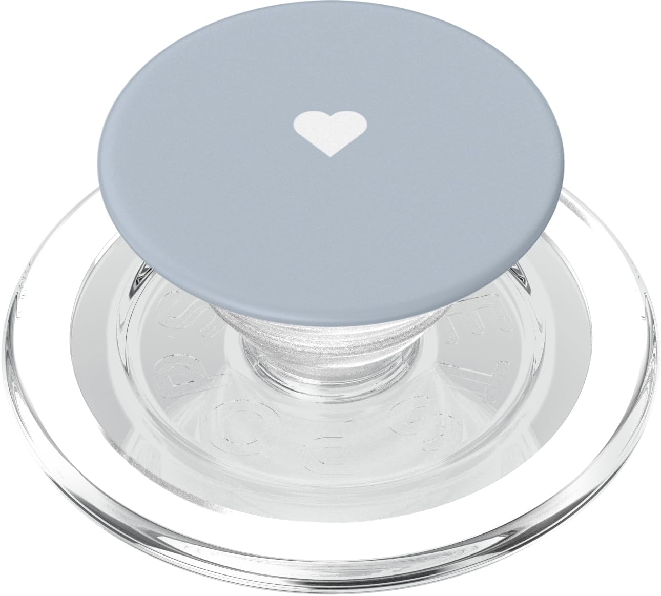 Nattier Blue Color Cute Heart Minimalist Love PopSockets PopWallet for MagSafe