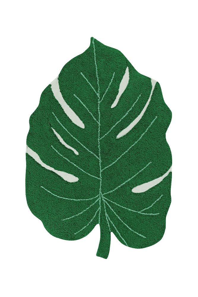 Lorena Canals Monstera Leaf, Dark Green, 4' x 5' 3''