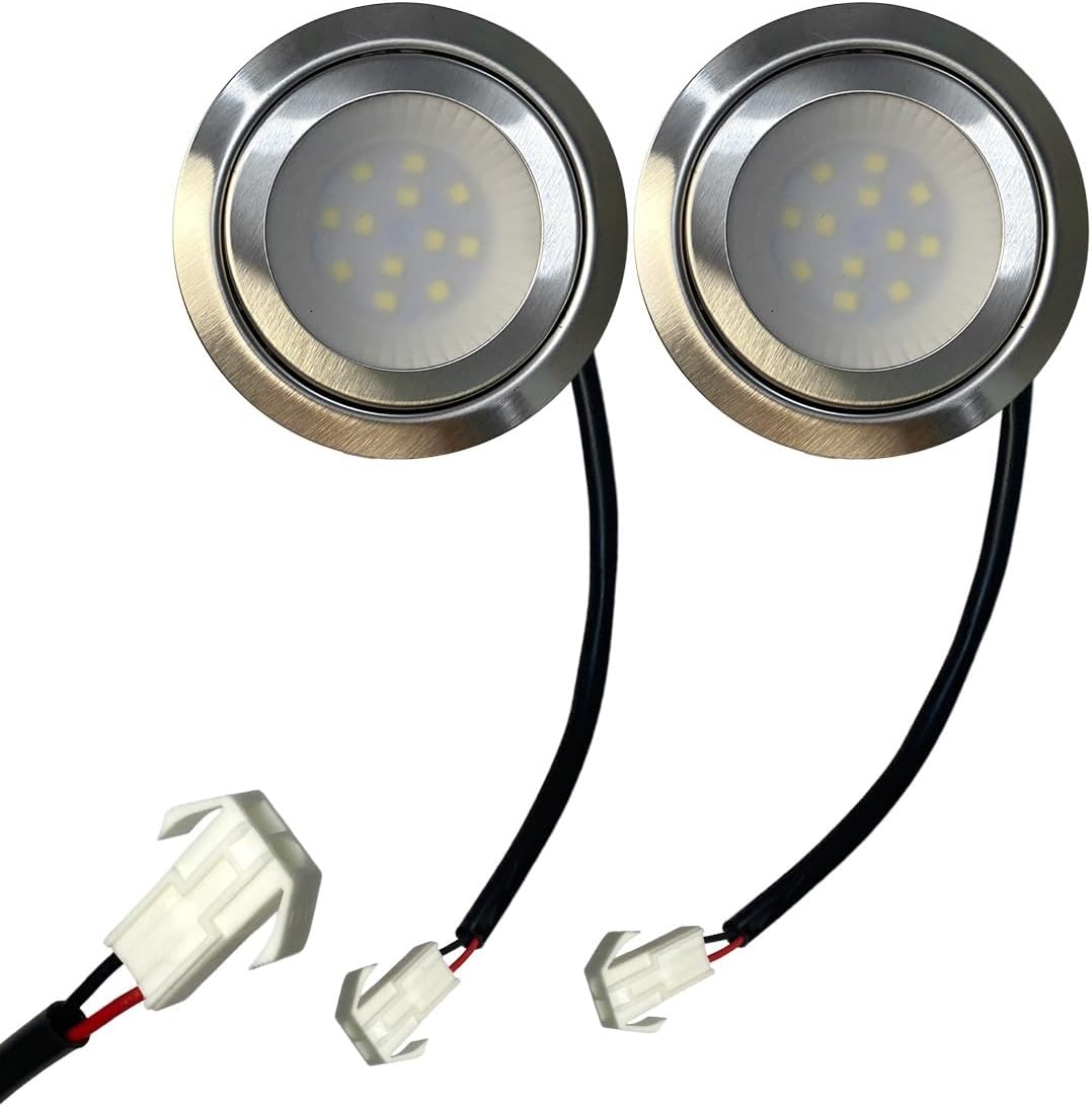 2pcs Kitchen Range Hood Light Bulbs, 12V 24V 110V 220V with SM/EL/YL Female Connectors, for 2.36–2.56-inch Cabinet Cutout Lights(Warm White,EL Connector_12V)