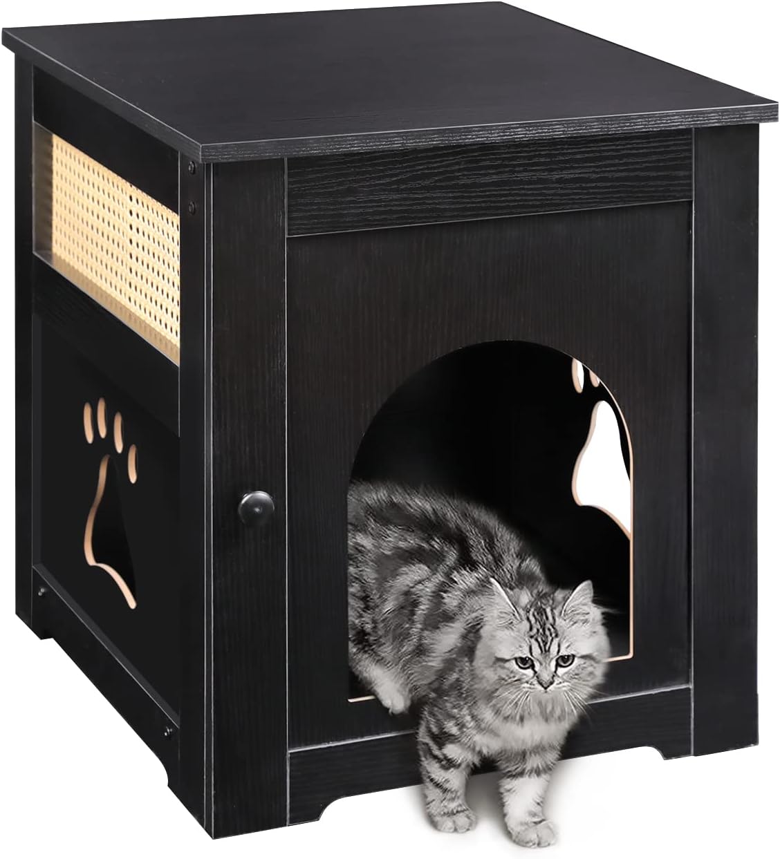 WellMall Litter Box Enclosure Furniture - Decorative Cat Liter Box Furniture Hidden with Sturdy Wooden Structure, Easy Assembly Cat…