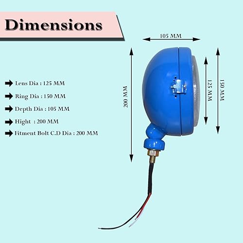 Miniatura 2 de Conjunto de faros delanteros de tractor azul claro con bombillas de 12 V competitivas para David Brown 700 800 900 1200 1400 Series | Massey