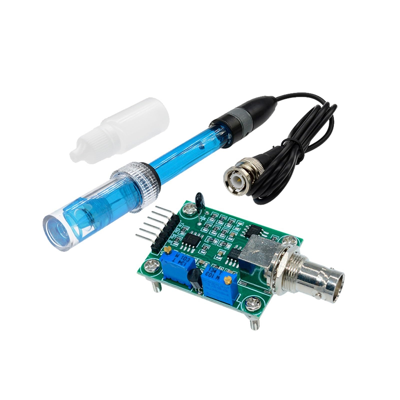 Tester miernika PH, 0-14 wykrywanie wartości PH BNC moduł miernika czujnika elektroda sonda Monitor płyta kontrolera Tester wykrywanie regulatora,Woda pitna, Hydroponika, SPA, Browarnictwo(Set)