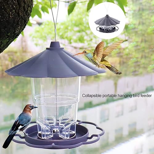 Miniatura 5 de Comederos para pájaros para colgar al aire libre, comedero retráctil para pájaros, comederos para pájaros al aire libre, a prueba de ardillas,