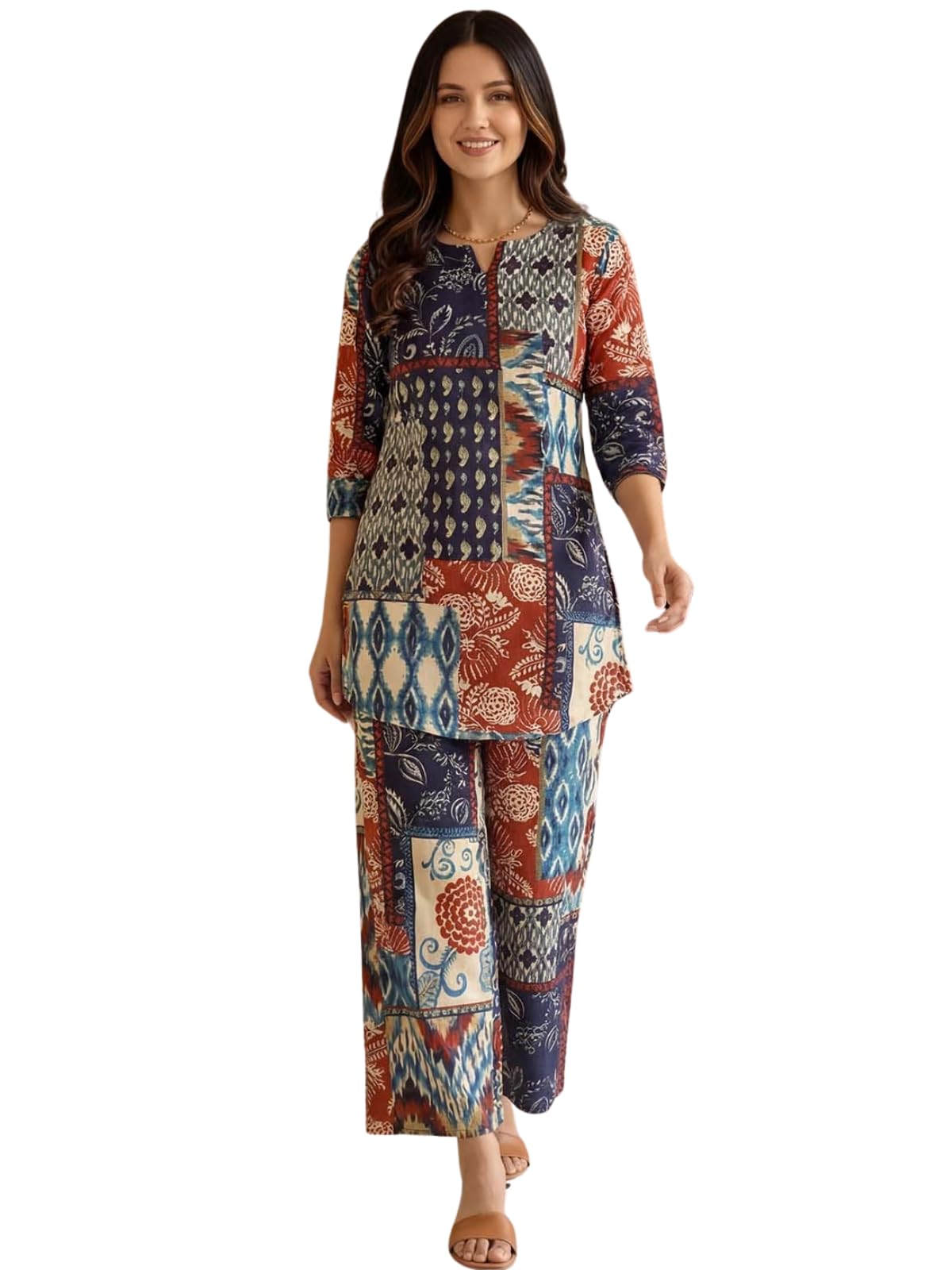 leriya fashion Kurta Sets for Woman | Co ord Set for Women Stylish | Kurti Set for Woman | Short Kurti for Women Latest | Kurtis | Ethnic Jaipuri Straight Kurta Set with Palazzo Pants | Salwar Suit for Party Outfits-picture-1