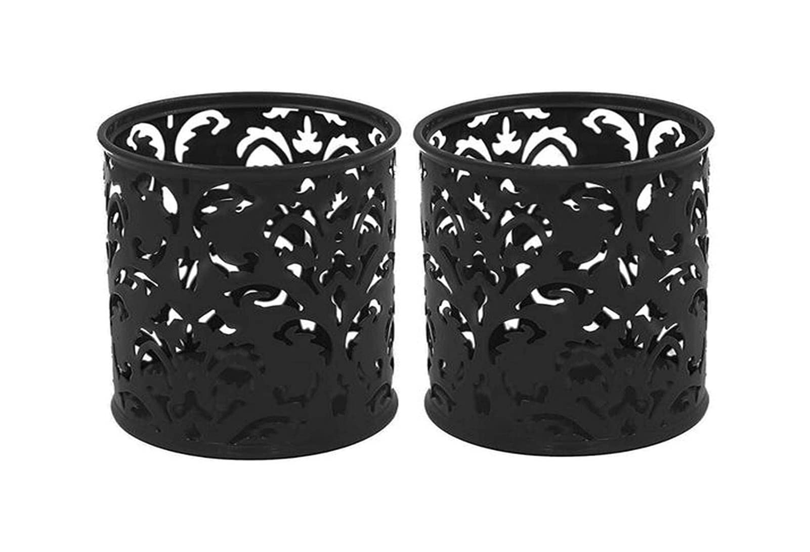 Stifteköcher Schreibtisch 2 PCS3-1 / 4Inch Diax3-3 4inch Hochrund-Blumenstifthalter, schwarz Für Büro Aufbewahrung(A-Black)