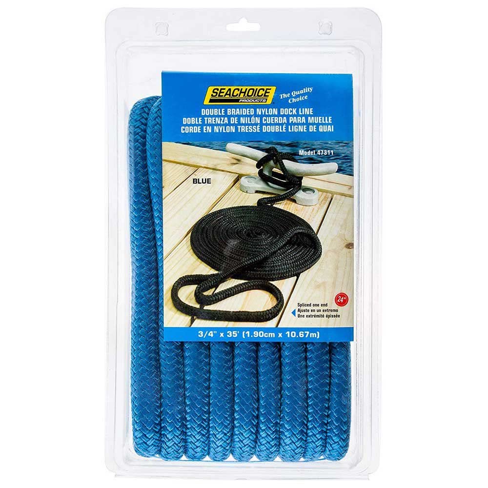 Seachoice Filo di nylon a doppia treccia con giuntura ad occhiello, pre-ristretto, stabilizzato al calore, varie dimensioni e colori