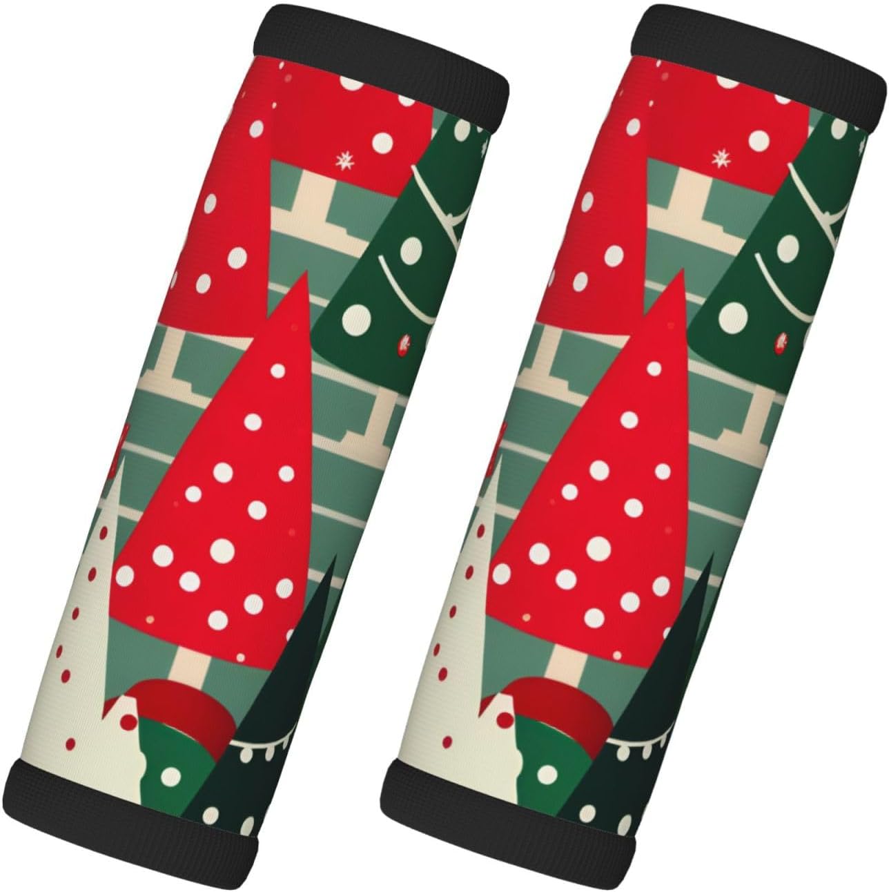 Christmas Trees Print Luggage Handle Wraps Luggage Identifiers Soft Neoprene Luggage Handle Wraps for Suitcase Trolley Handle Grip Cover 2 Pack Luggage Tags