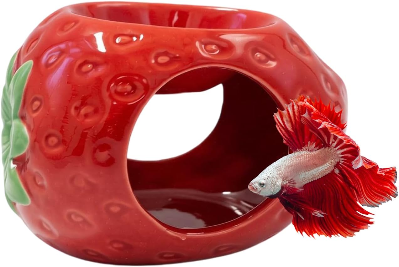 Cute Aquarium Cave Decor for Betta Fish, Fish Tank Hideout Decoration