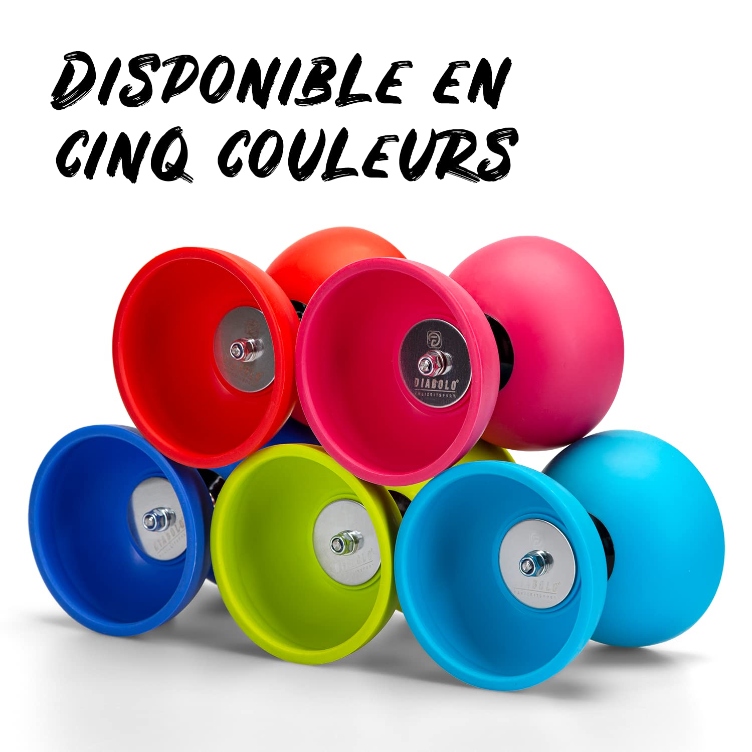 Diabolo Set de Jonglage Pro Roulement à Billes Turquoise Baguettes Aluminium Ficelle 160cm Guide Inclus