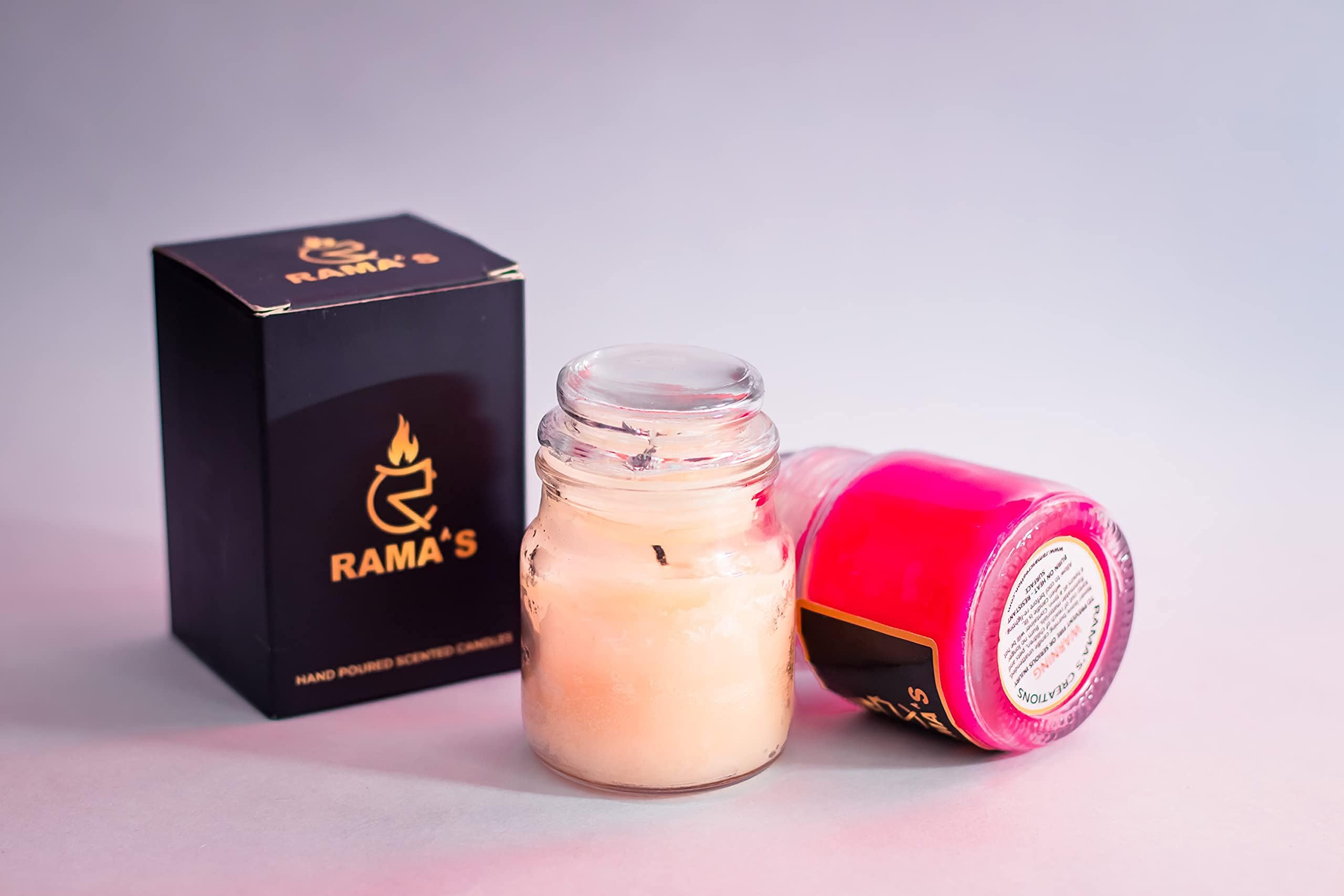 RAMA'S Cookie Jar Candle (Pack of - 02 Rose & Jasmine)