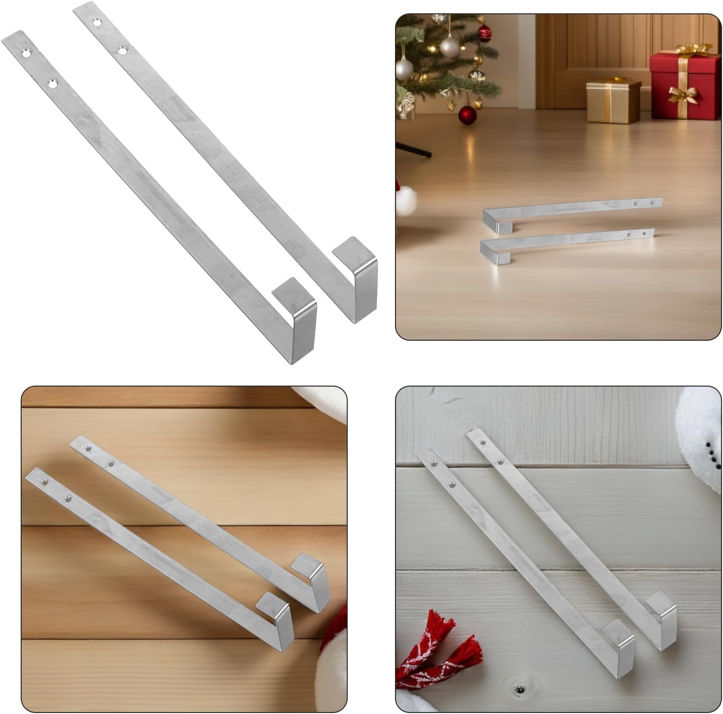 2pcs Stainless Steel Wreath Hanging Hooks Over The Door Wreath Hanger for Front Door Christmas Garland Holder Spring Fall Decoration