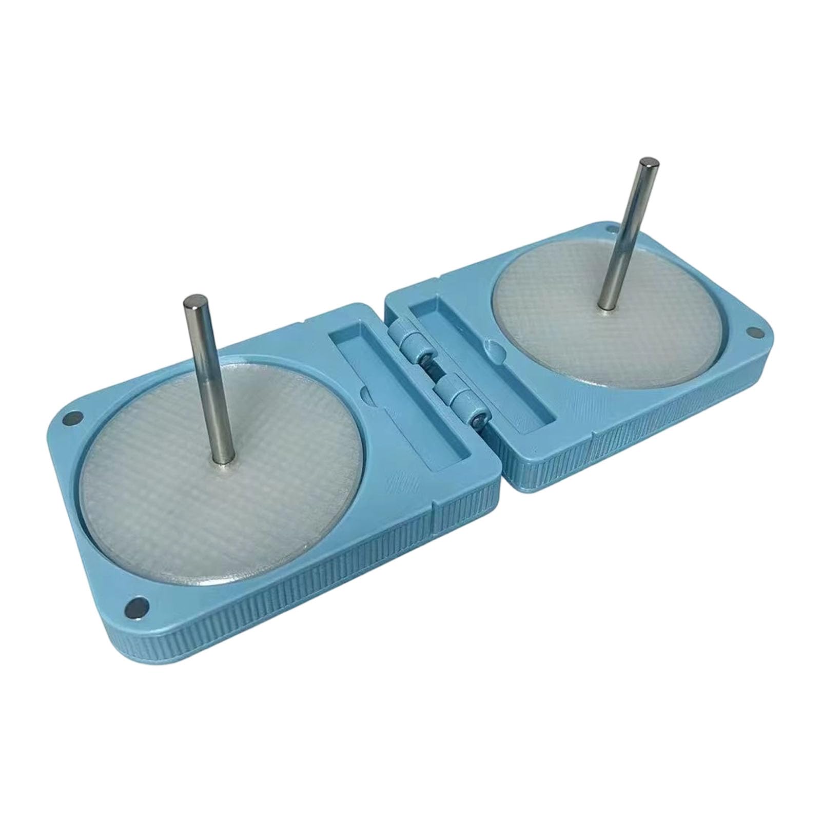 Mekalero Blue Double Shaft Mo 3D Printed Knitting Yarn Winding Holder With Built In Storage Compartment Portable Folding Yarn Dispenser For Weaving Crocheting And Thread Organization Portable Weaving Tool