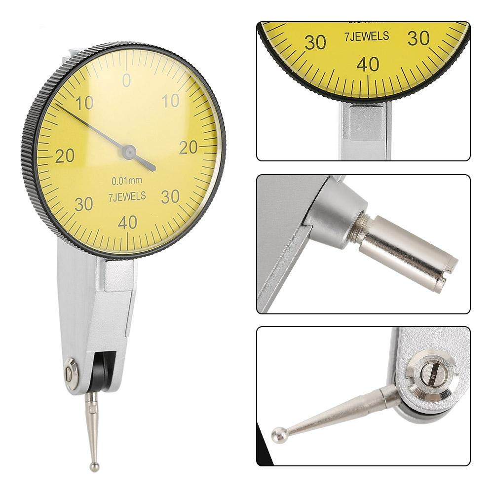 Indicatore di prova del quadrante, indicatore di prova con quadrante di precisione 0,01 mm per misurazione durante i lavori di lavorazione, tracciamento e ispezione