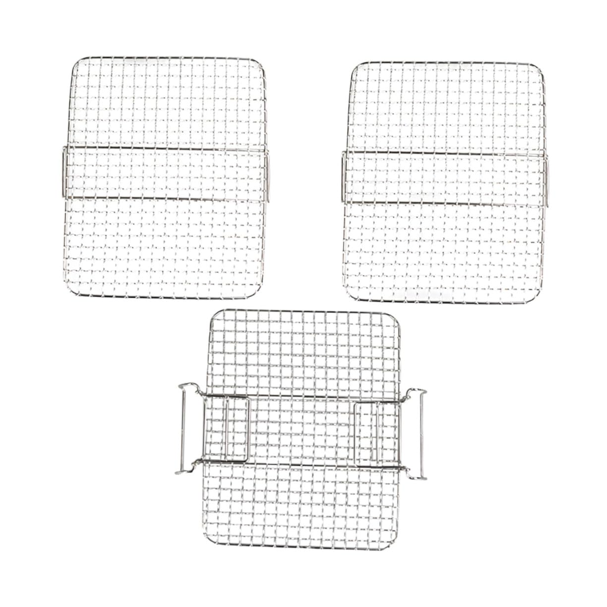 Mikinona Rejilla Apilable de Acero Inoxidable para Freidora de Aire Accesorio Deshidratador de Bandeja Hornear Multifunción para Frutas y Carnes Fácil Limpieza y Duradera
