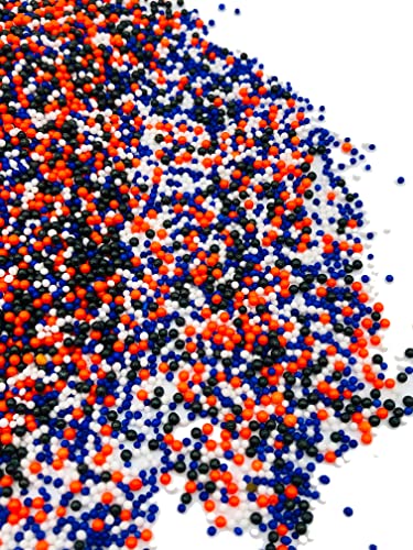 A Sprinkle of Spooky Nonpareils Sprinkles For Cake Cupcake Decorations in Orange Black Purple - Spooky Sprinkles for Ice Cream Dessert Toppings - 12 Oz