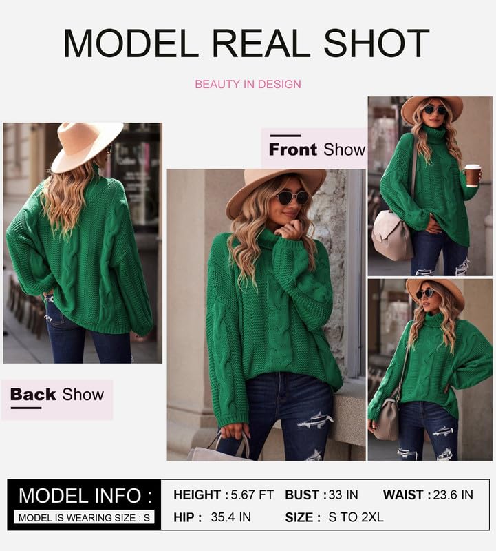 Dokotoo Womens Turtle Neck Sweater Fashion 2025 Loose Casual Cozy Chunky Pullover Tops3