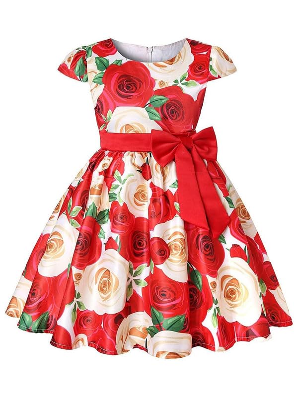 Image of Niren Enterprise Multipatteren Baby Girl's Knee Length Frocks with Digital Prints