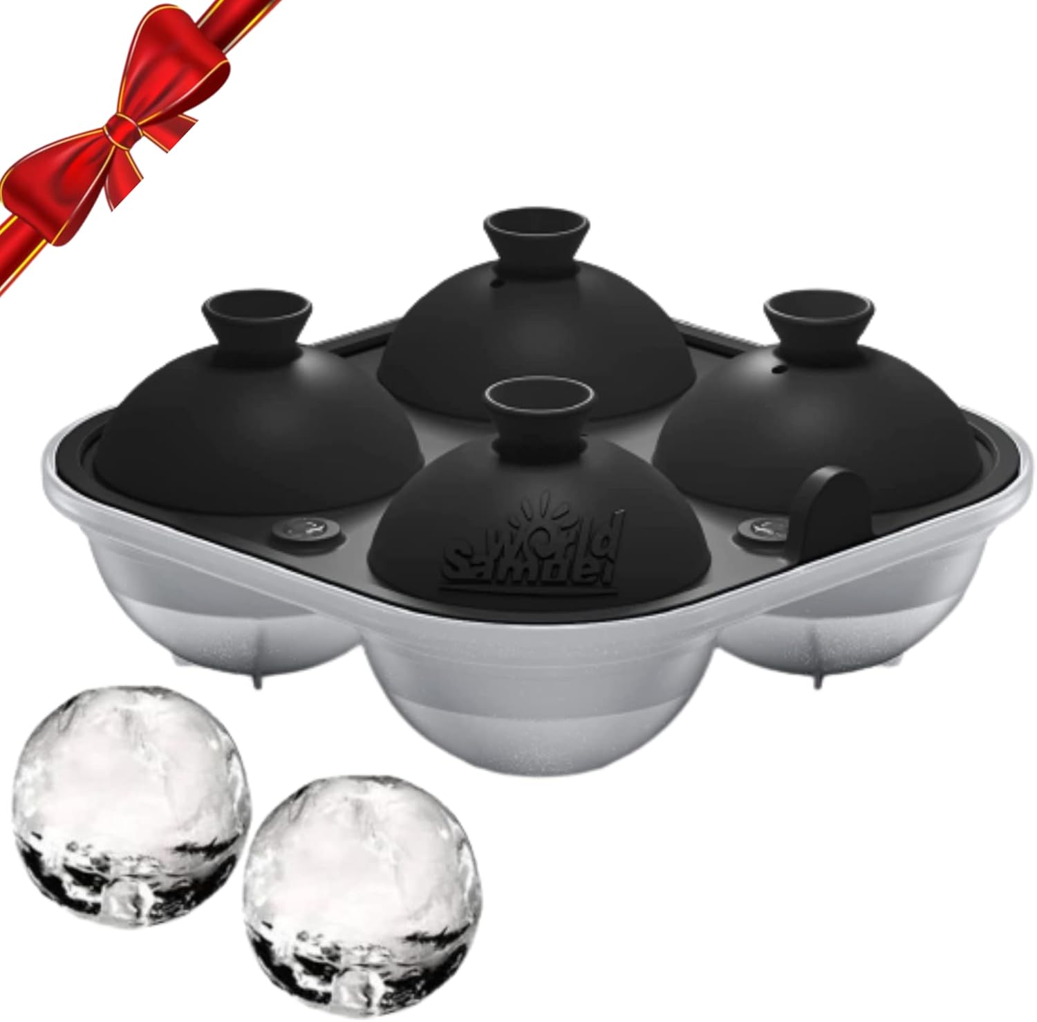 Samuelworld Large Sphere Ice Mold with Lid, 4 x 2.5 Inch