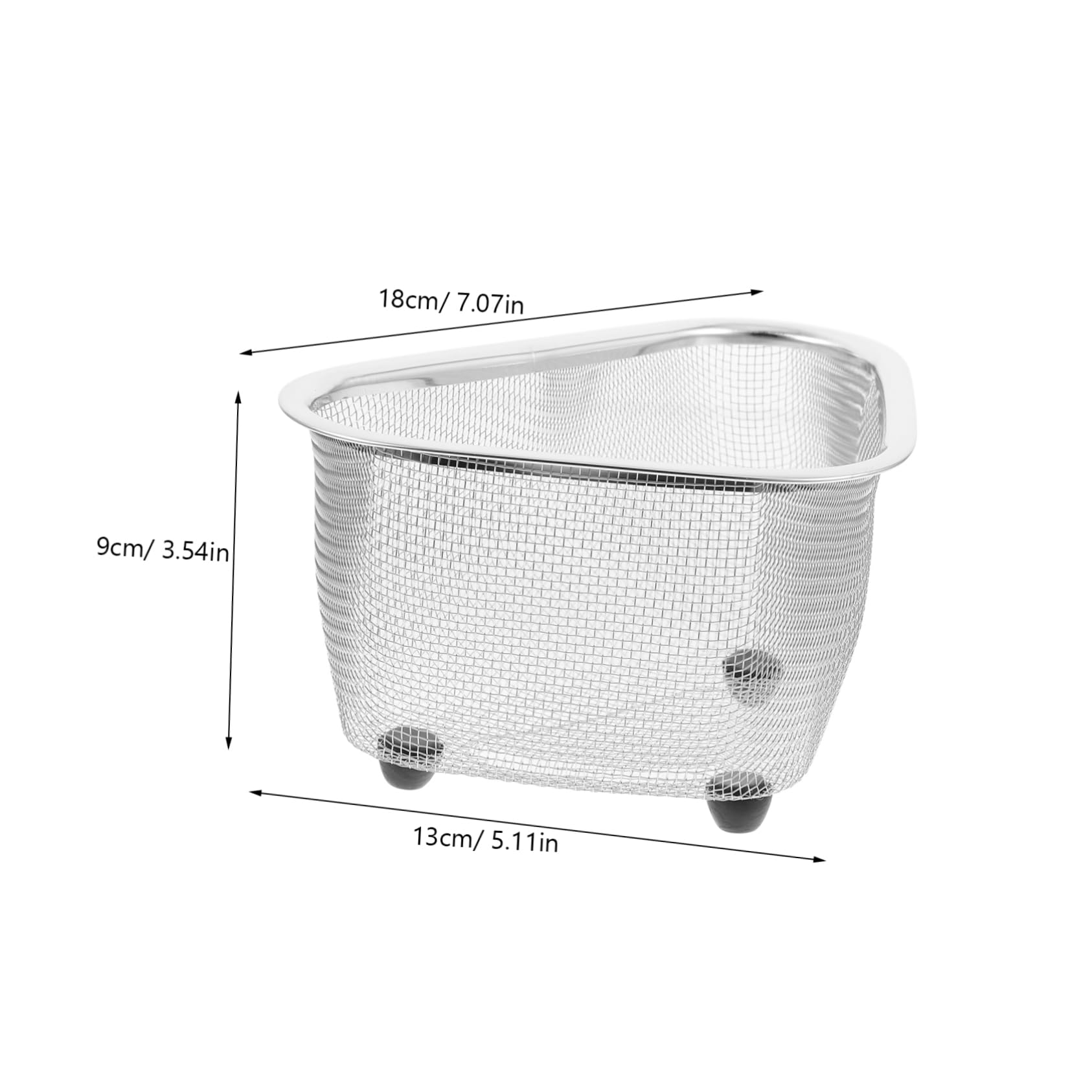 Garneck 1pc Sink Corner Storage Basket Draining Dish Rack for Kitchen Space Saving Design Multi Functional Mesh Strainer for Food Scraps for Home Restaurant and Hotel Use