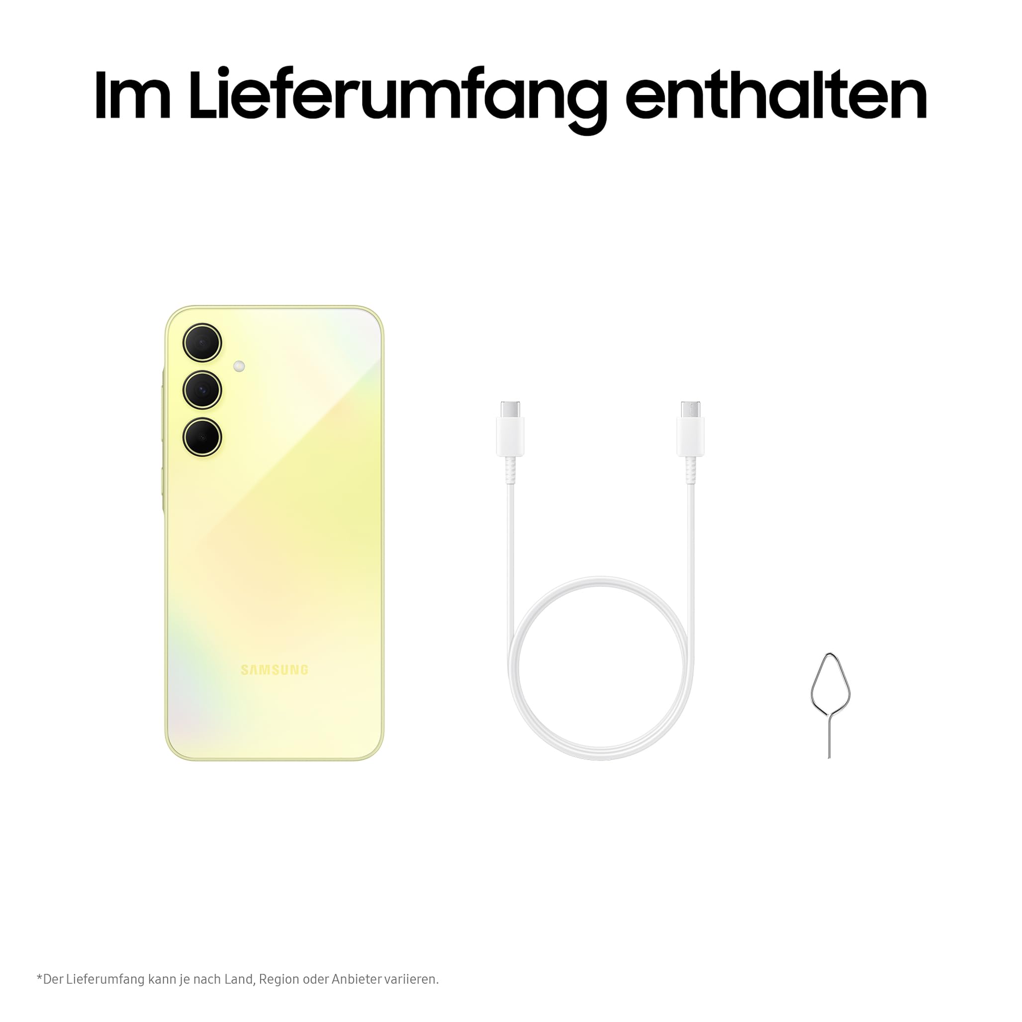 Samsung Galaxy A35 5G Smartphone, Android-Handy ohne Vertrag, 256 GB / 8 GB RAM, 2 Tage Akkulaufzeit, 50-MP-Kamera, Awesome Lemon, 2,5 Jahre Herstellergarantie