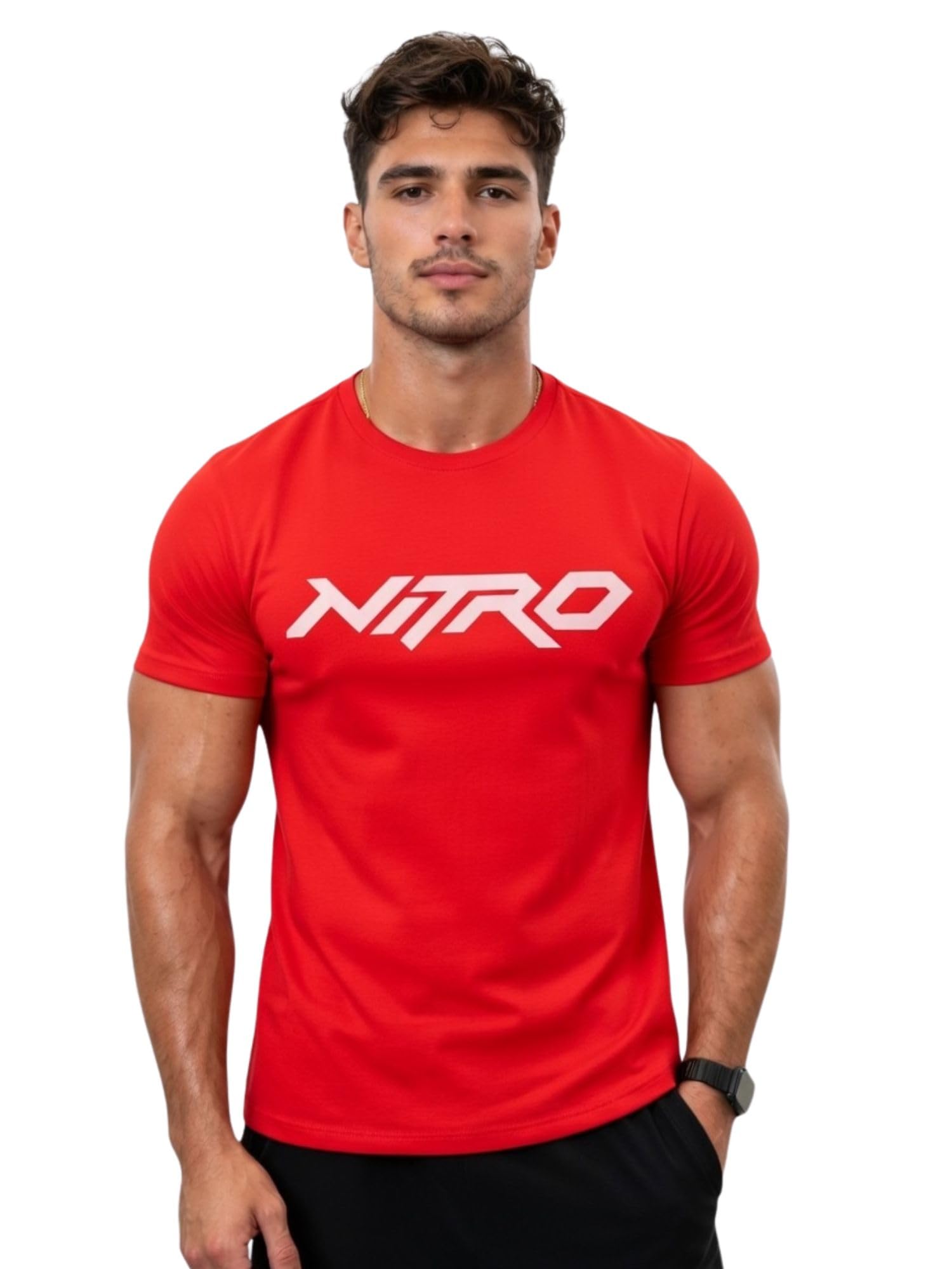 3colors Men's Active Polyester T-Shirt | Quick Dry Gym Wear | Stretch Sports Tee for Workout, Running, Training | Slim Fit Performance T Shirt-Nitro-picture-37