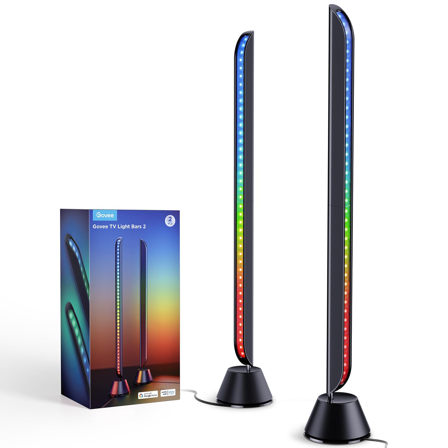 Govee Barras de Luz para TV, Barra LED RGBIC de 31 Pulgadas con Múltiples Opciones de Colocación, Retroiluminación de TV para 70-85 Pulgadas, 2 Paquete