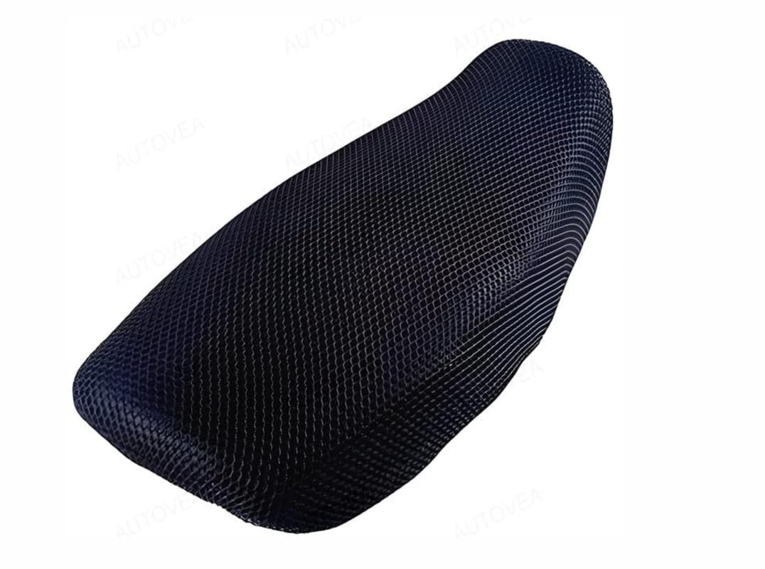 Anti-Slip 3D Nylon Mesh Stretchable Net Bike/Scooty Seat Cover Cushion (Black) Compatible with Suzuki Access 125