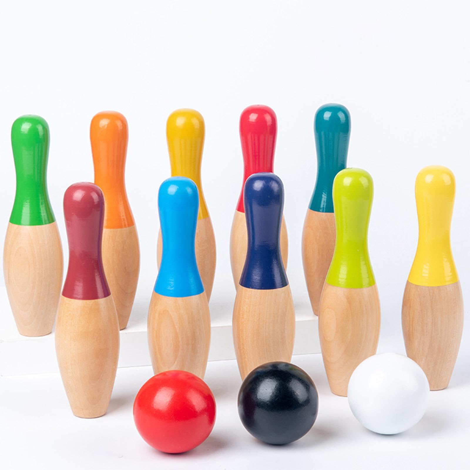 Interaktion Freizeit Familienspiel Requisite bringt Freunde mit Kleinkind Bowlingball Spiel Indoor Outdoor Spaß Kinder Bowling Set Holznadeln Ball