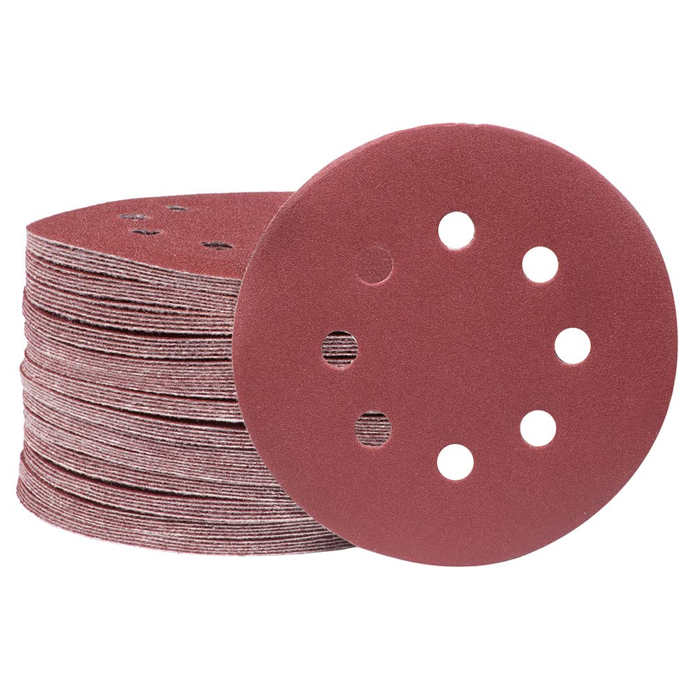 YEATOOL 80pcs Orbit Sander Sandpaper 5 inches 8 Holes Hook