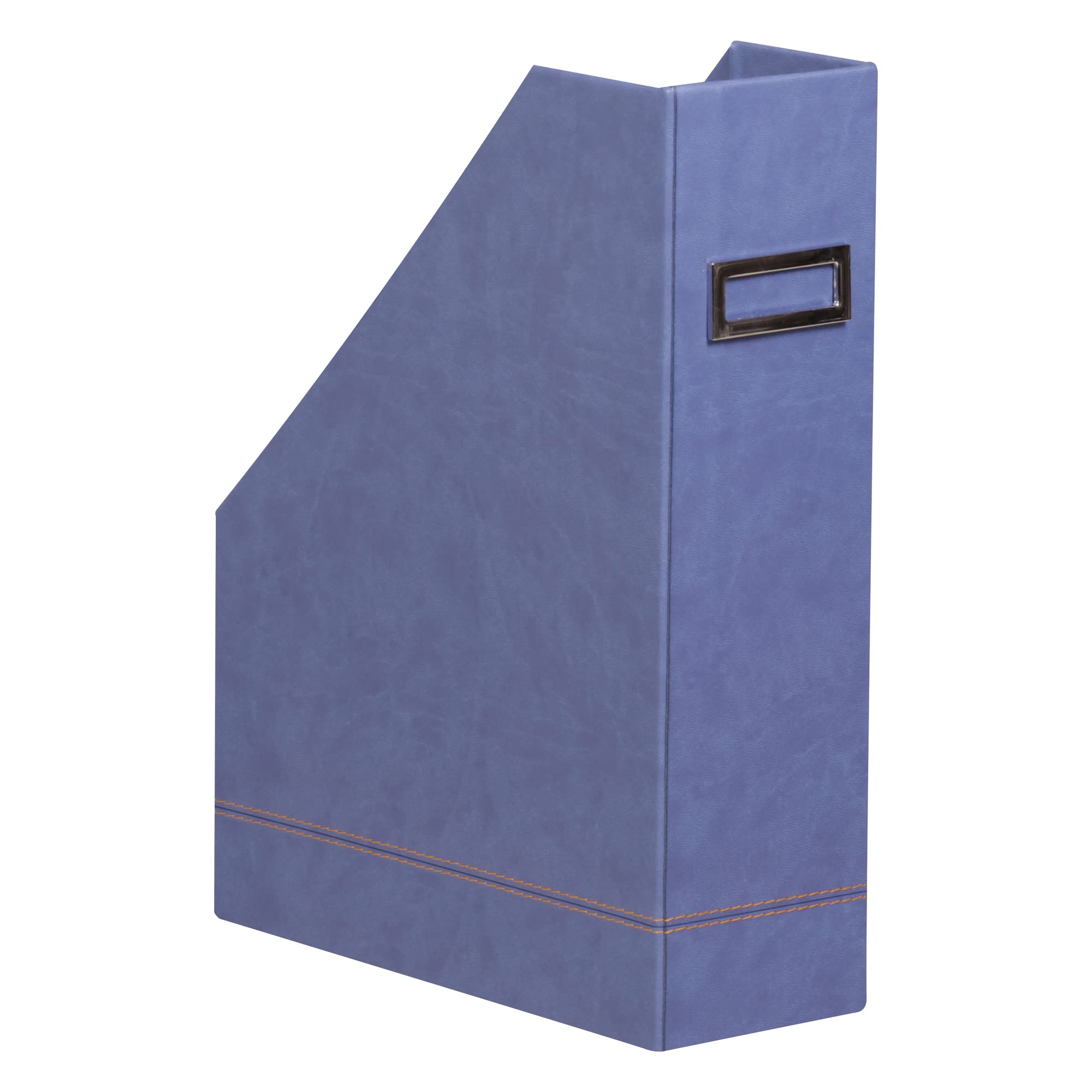 RHODIA 318838C - Portariviste ZAFFIRO -10 x 25 x 31 cm - Cuciture sellaio arancioni - Esterno simil cuoio - Collezione Home Office Rhodiarama - Organizzazione per ufficio e Archiviazione di design