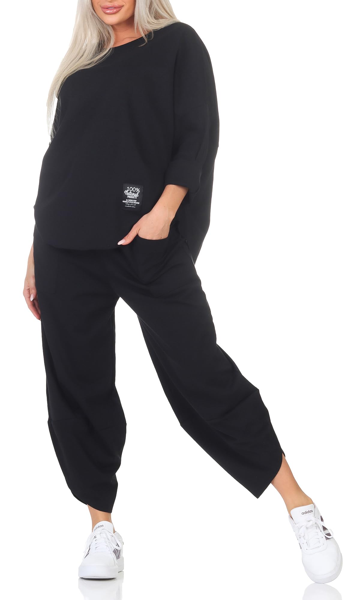 Hausanzug Damen Zweiteiler Cozy Lounge Set BequemerJogger für Frühling & Herbst Weiche Jogginghose & Pullover 6171