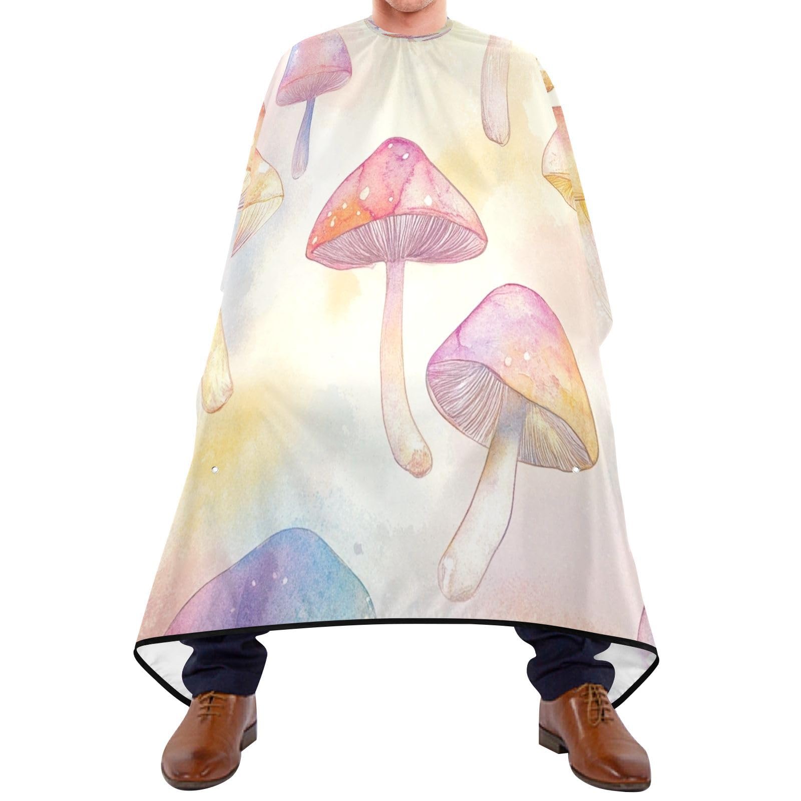 Kigai Mushroom Hair Cutting Cape for Men & Women Waterproof Barber Cape Professional Hairdressing Salon Styling Apron with Adjustable Closure Snap