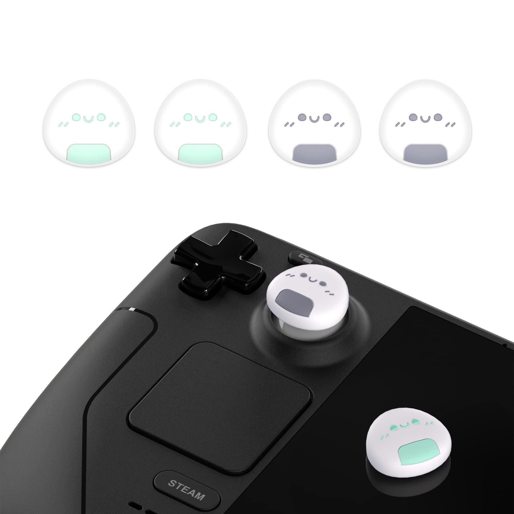 PlayVital Joystick Kappen für Steam Deck LCD, PS Portal, Steam Deck OLED Controller (Onigiri)