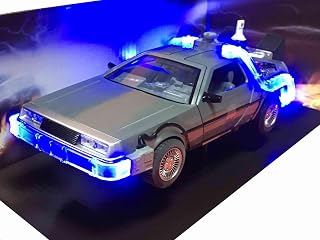 Jada Voiture Métal Delorean 2 Retour vers Le Futur II Lumineuse avec Roues Pivotantes ! au 1/24