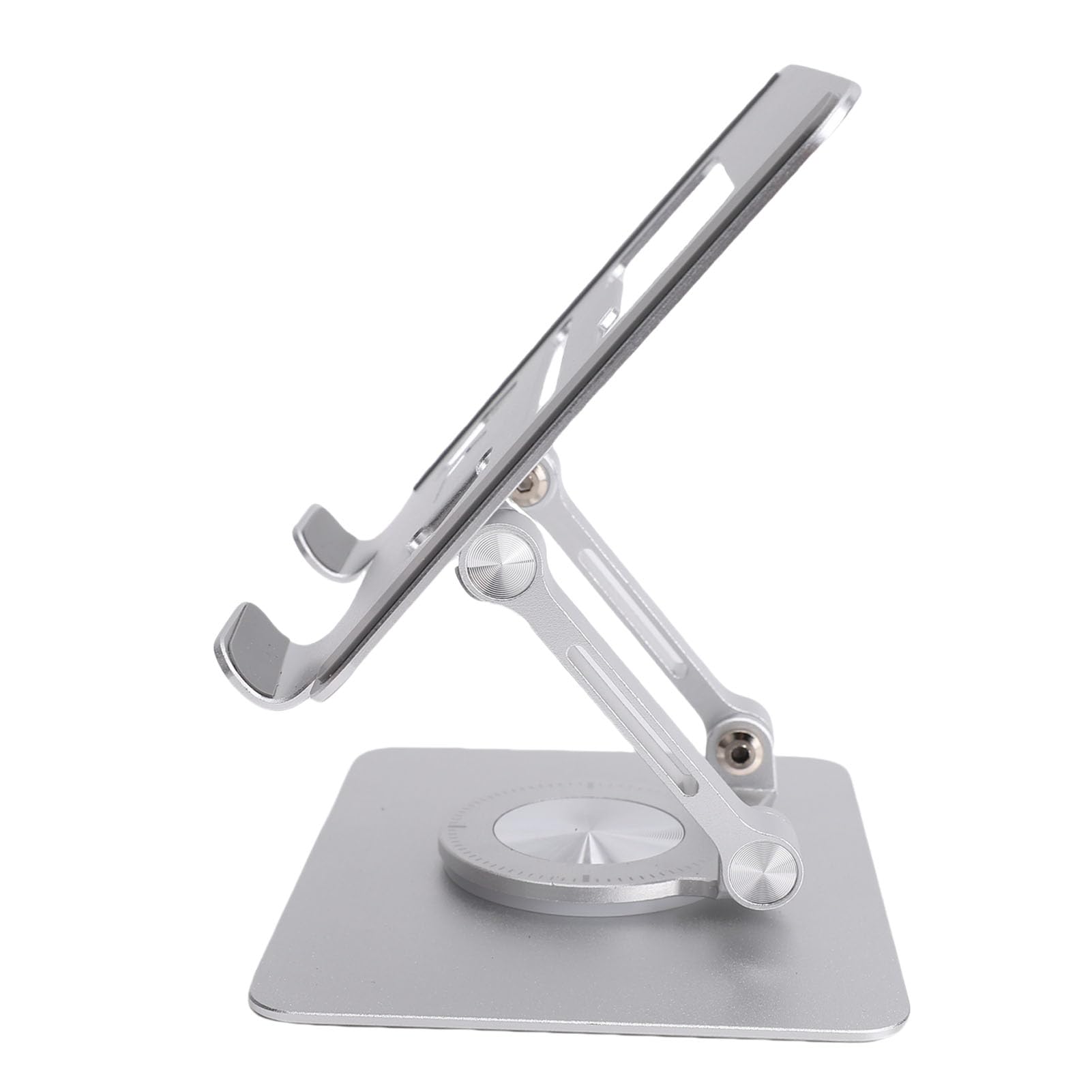 Soporte ajustable para tabletas plegable Soporte para tabletas giratorio de 360 ° con base de aleación de aluminio para tabletas de 5,8 a 12,9 pulgadas Lectores electrónicos (plata)