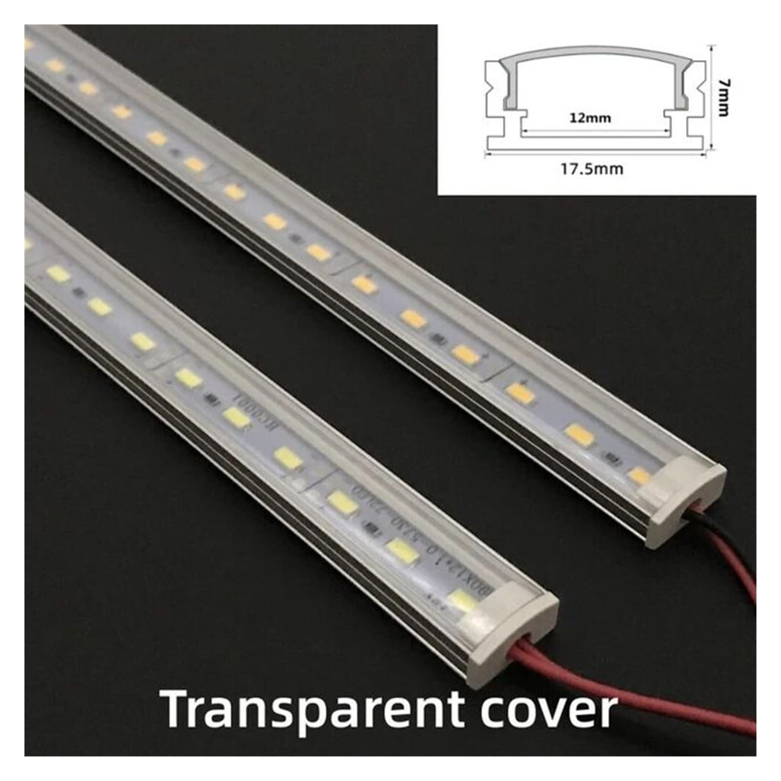 1-10 PCS LED Starrer Streifen DC12V 50CM 20 Zoll SMD5730 36LEDs U/V-förmiger Flacher LED-Aluminiumkanal Starrer Streifen for Innenbeleuchtung(3PCS,U Milky Cover 3000K)