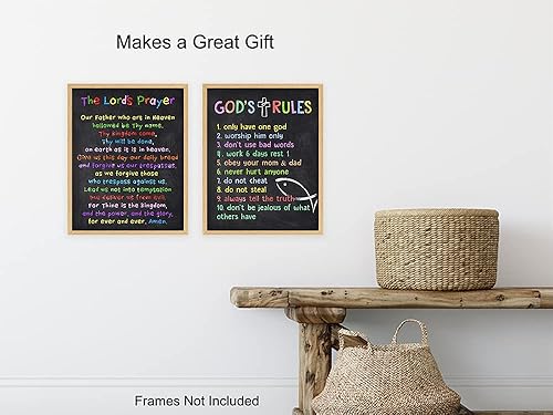 Miniatura 5 de Decoración de pared de oración de los Señores Decoración de pared de los diez mandamientos Decoración religiosa Arte cristiano Habitación de