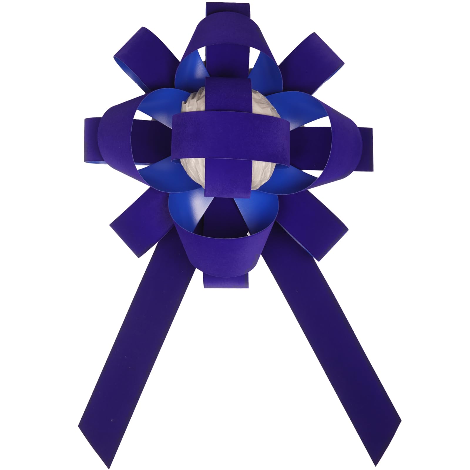Nœud géant de voiture en velours bleu de 76,2 cm avec base magnétique anti-rayures, résistant aux intempéries et imperméable (lot de 1)