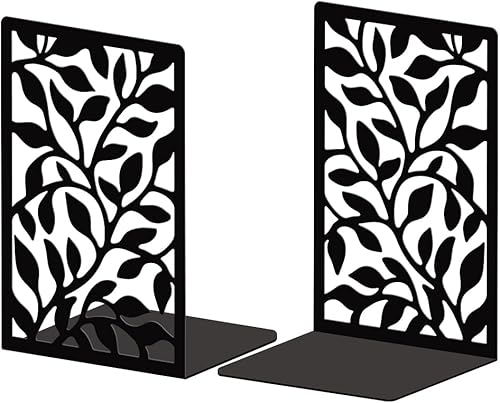 Miniatura 16 de Peacoblue Sujetalibros de metal para estantes, modernos tapones decorativos resistentes para libros de estudio, para oficina, escritorio, estante,