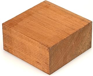 Exotic Wood Zone Mahogany, 4" x 4" x 2" Unfinished Wood Bowl Blanks Kiln Dried | Hardwood Square Blocks for DIY Woodworking Enthusiasts (2 Pieces) Wood Pieces for Crafts and Projects