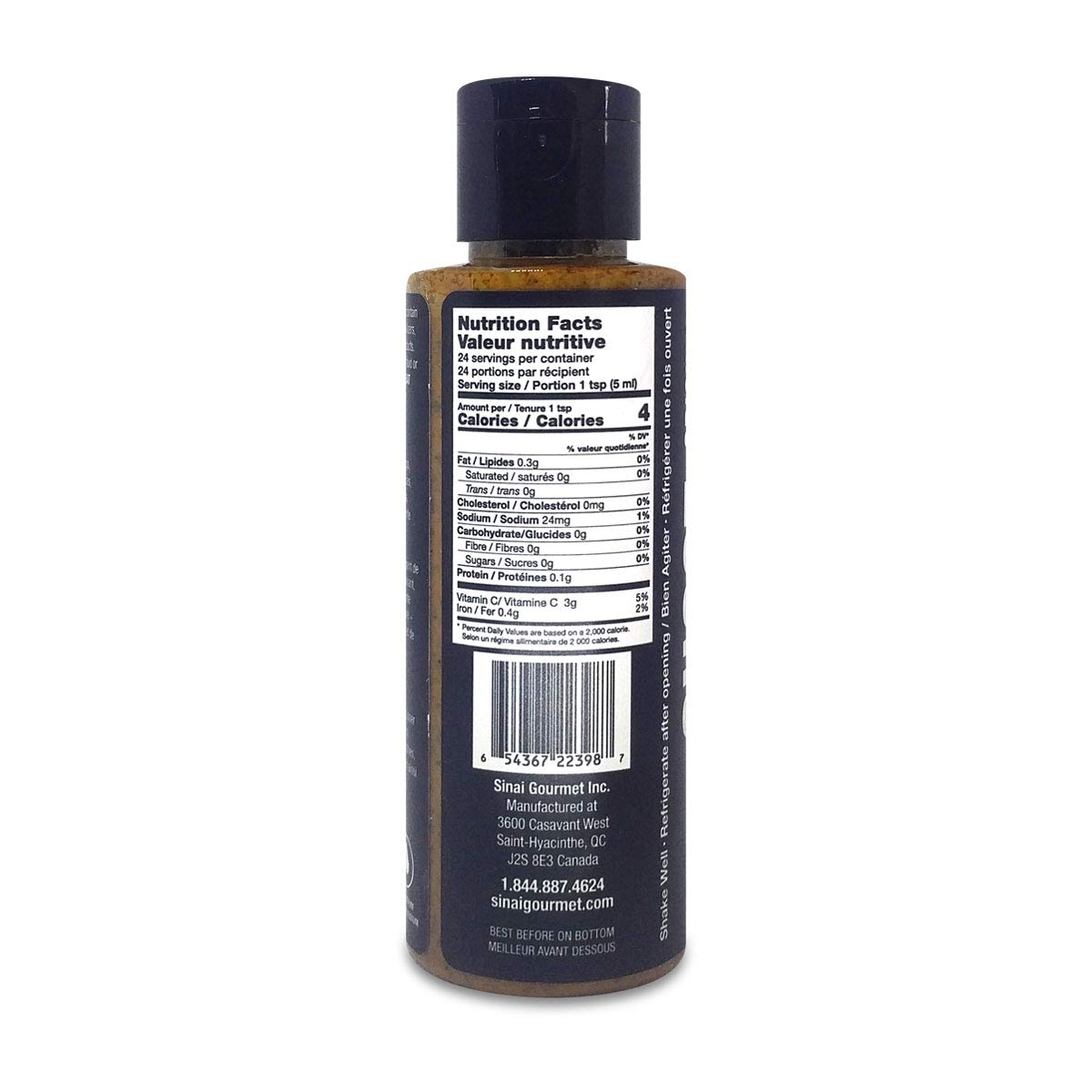 Sinai Gourmet Fresh Hot Pepper Sauce, Ghost Original, 0.12 Liter. FRESH TASTING VINEGAR-FREE CLEAN LABEL HOT SAUCE