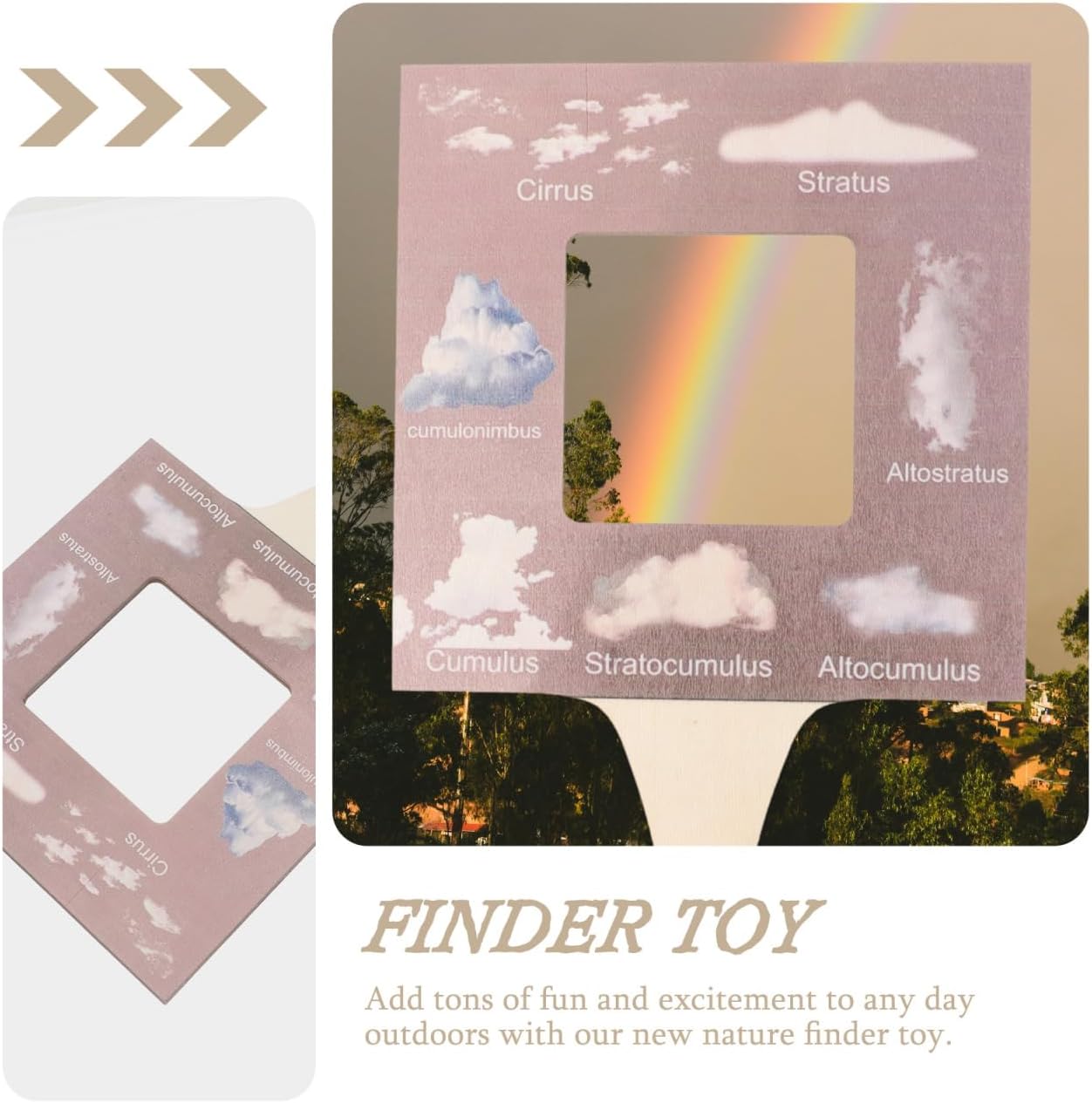 COHEALI Nature Guide Finder Frame Double-Sided Outdoor Viewfinder Cloud Identification Tool Nature Observation Frame for Kids Educational Toy Montessori Toy for Kids