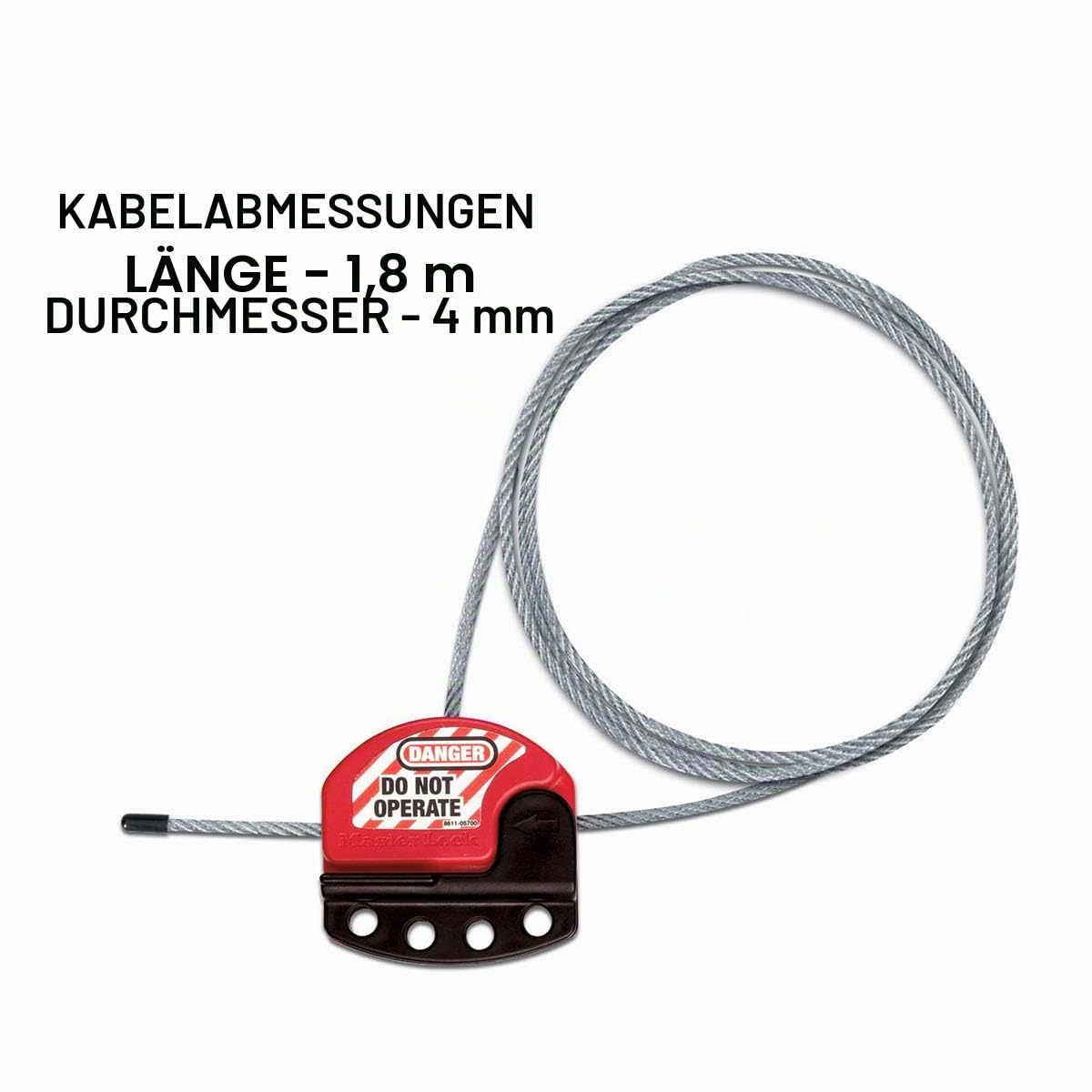 Master Lock S806 Verschiebbare Kabelverriegelung Länge 1,80 m