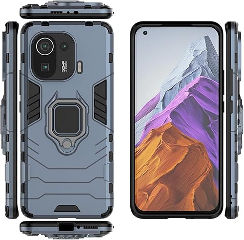 Miniatura 3 de Compatible con funda Xiaomi Mi 11 Pro, soporte de anillo de metal a prueba de golpes (funciona con soporte magnético para automóvil), cubierta