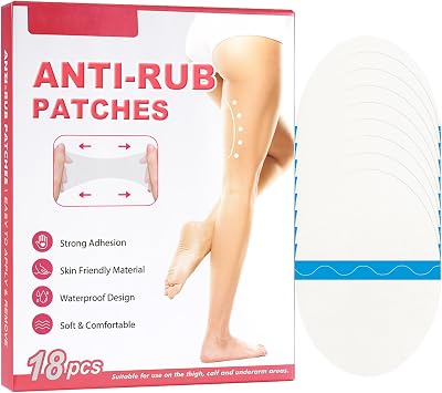 18pcs Thigh Inner Anti Chafing Stickers, Transparent Tape for Anti Friction, Self-Adhesive Thigh Anti-Wear Paste, Heel Anti Wear Sticker, Waterproof Thigh Bands, Thigh Chaffing Protection
